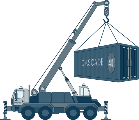 Cascade Crate crane with 40' container